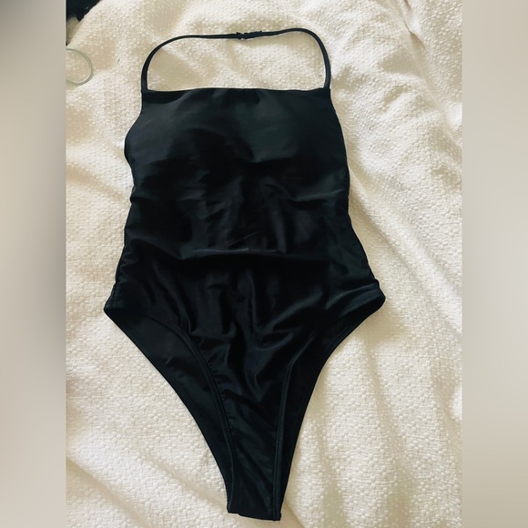 Mango one piece black swimsuit NWOT size S open back style - Picture 2 of 5